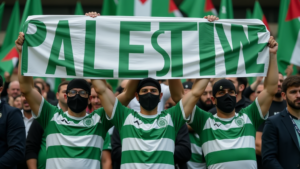 celtic fans pro pal stina protest
